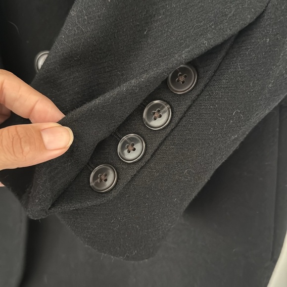 Banana Republic Isola Melton Hourglass Topcoat | Black Wool Blend | Size L NWT - Picture 6 of 10